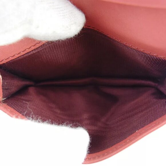 miu miu leather Authentic used B1114 press card case crocodile tone pink type - Picture 9 of 9